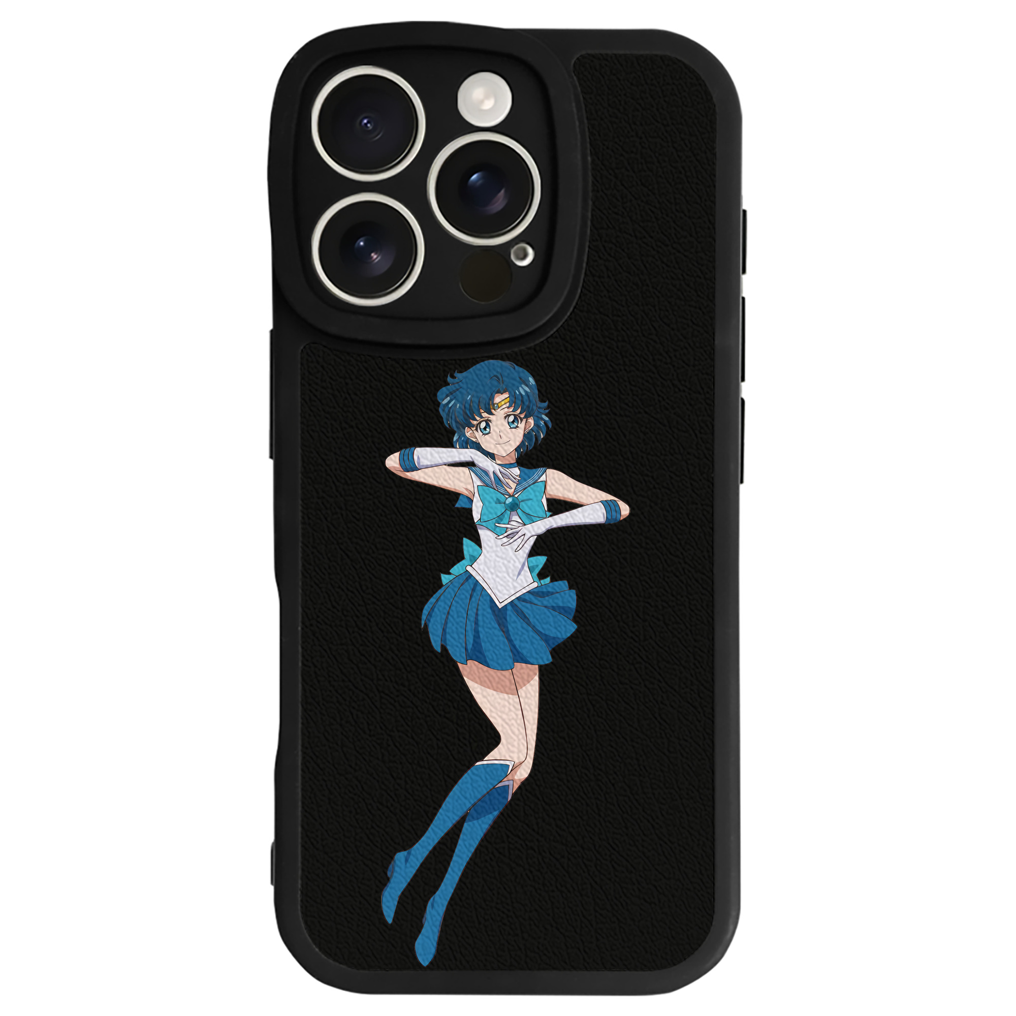（画像用） 美少女戦士セーラームーン 水野 亜美 みずの あみ Sailor Moon Mizuno Ami 【iPhone 16シリーズ対応】シリコンスマホケース（レザー調） 材質：シリコン